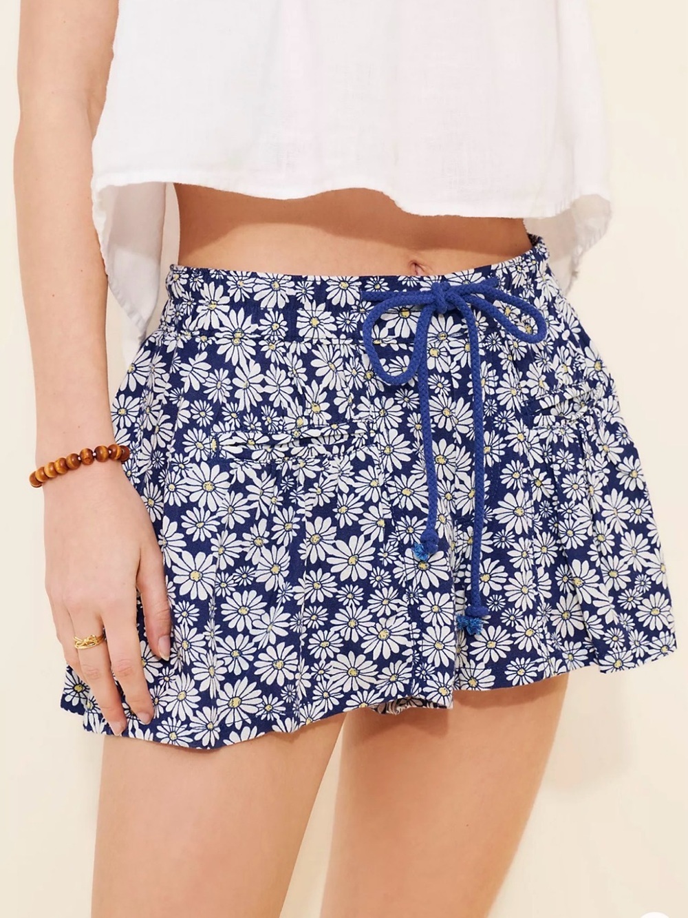 Free People Offbeat Printed Pull-On Shorts Size L waist 20’ - NWOT